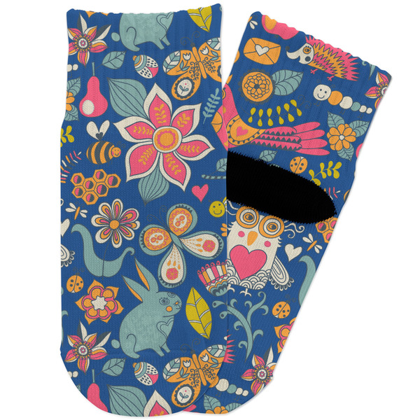 Custom Owl & Hedgehog Toddler Ankle Socks