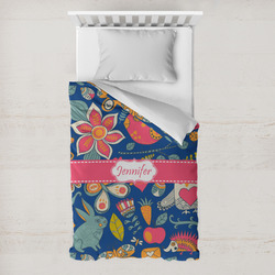 Owl & Hedgehog Toddler Duvet Cover w/ Name or Text