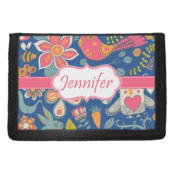 Custom Owl & Hedgehog Trifold Wallet (Personalized)