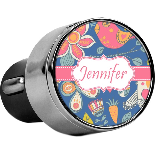 Custom Owl & Hedgehog USB Car Charger (Personalized)