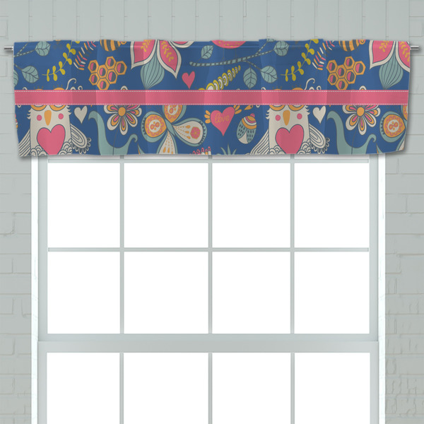 Owl & Hedgehog Valance - Closeup on window