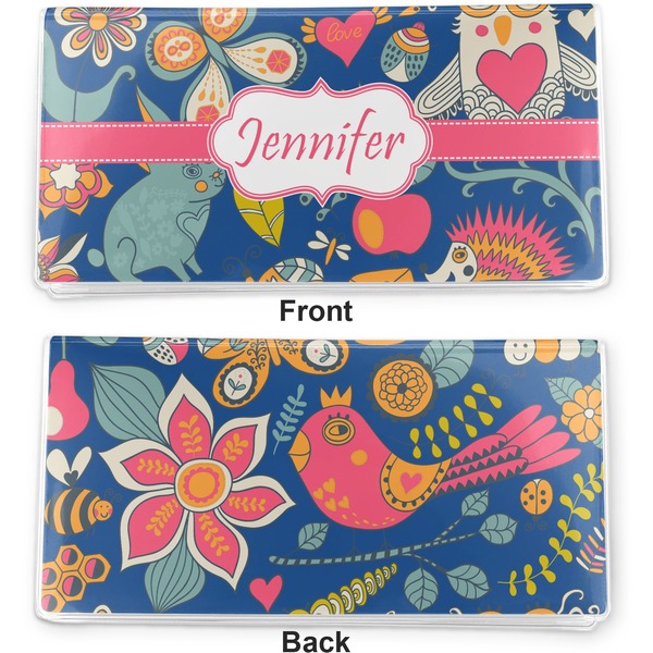 Owl & Hedgehog Vinyl Check Book Cover - Front and Back