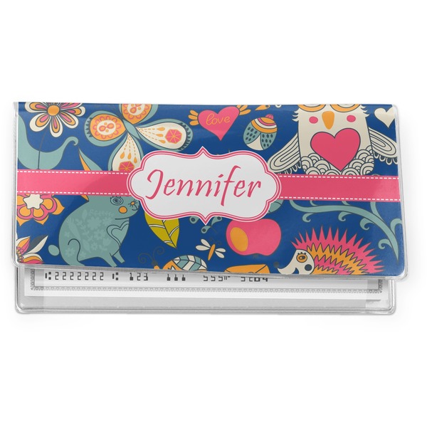 Custom Owl & Hedgehog Vinyl Checkbook Cover (Personalized)