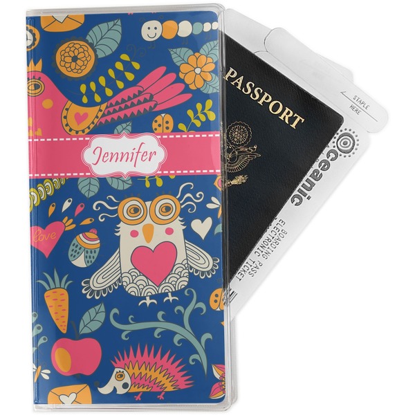 Custom Owl & Hedgehog Travel Document Holder