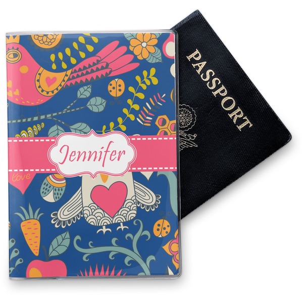 Custom Owl & Hedgehog Vinyl Passport Holder (Personalized)