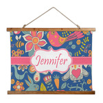 Owl & Hedgehog Wall Hanging Tapestry - Wide (Personalized)