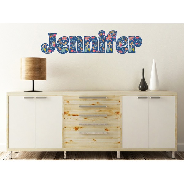 Owl & Hedgehog Wall Name Decal On Wooden Desk