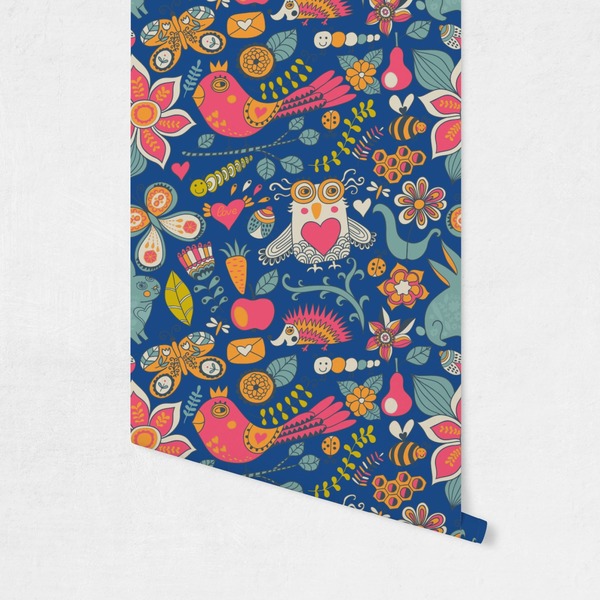 Owl & Hedgehog Wallpaper on Wall