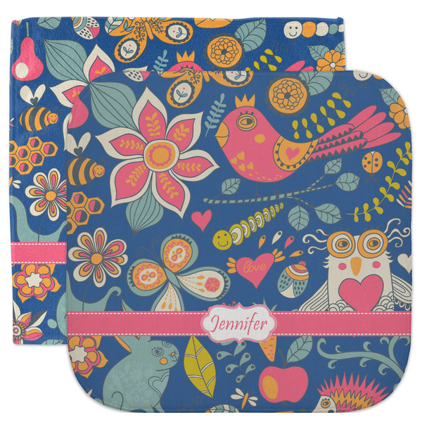 Custom Owl & Hedgehog Facecloth / Wash Cloth (Personalized)