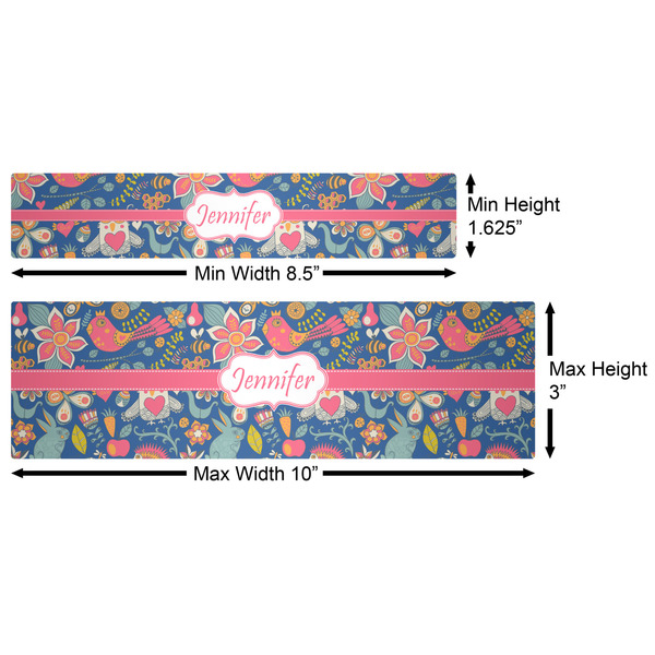 Owl & Hedgehog Water Bottle Labels w/ Dimensions