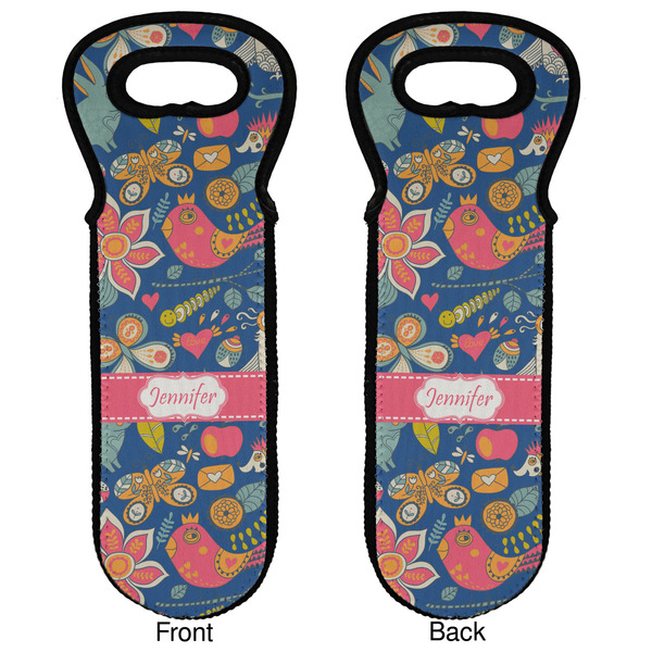 Owl & Hedgehog Wine Tote Front & Back