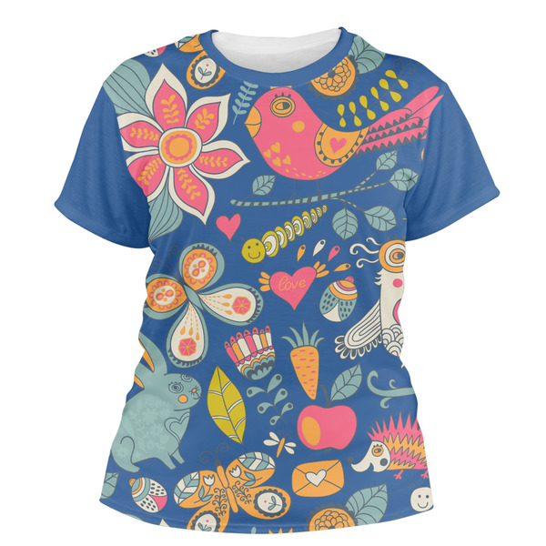 Custom Owl & Hedgehog Women's Crew T-Shirt - X Small