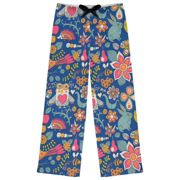Custom Owl & Hedgehog Womens Pajama Pants - L