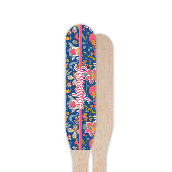 Owl & Hedgehog Wooden Food Pick - Paddle - Single Sided - Front & Back