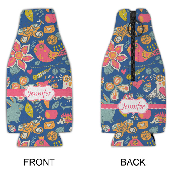 Owl & Hedgehog Zipper Bottle Cooler - APPROVAL