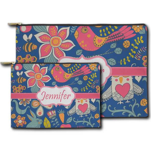 Owl & Hedgehog Zippered Pouches - Size Comparison
