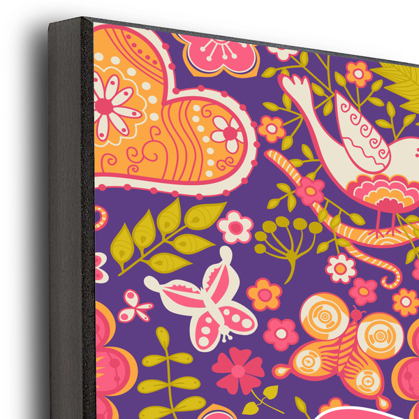 Birds & Hearts 11x14 Wood Print - Closeup