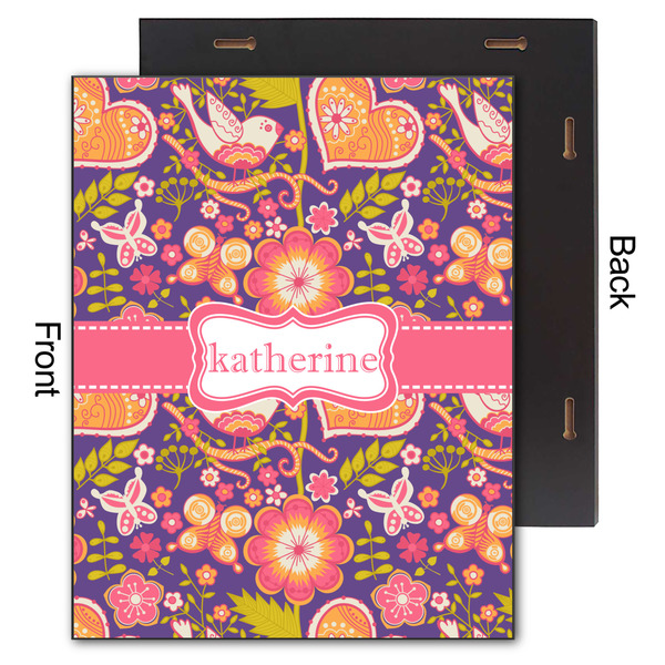 Birds & Hearts 11x14 Wood Print - Front & Back View