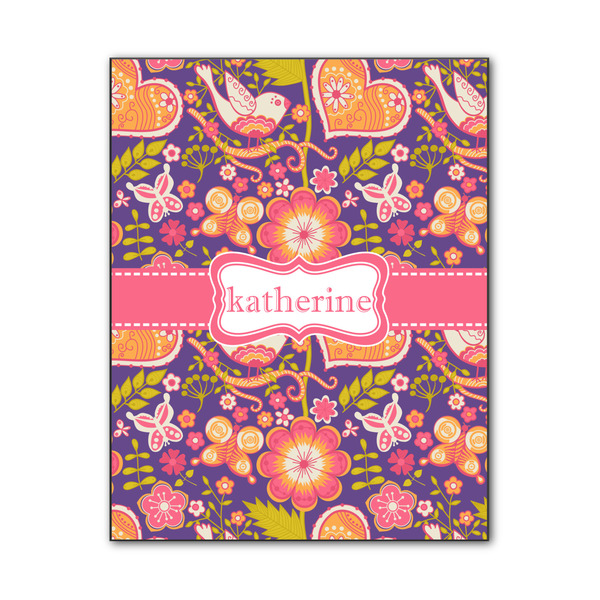 Custom Birds & Hearts Wood Print - 11x14 (Personalized)