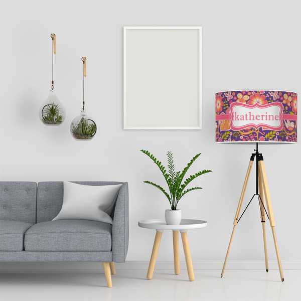 Birds & Hearts 12" Drum Lampshade - LIFESTYLE