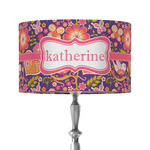 Birds & Hearts 12" Drum Lamp Shade - Fabric (Personalized)