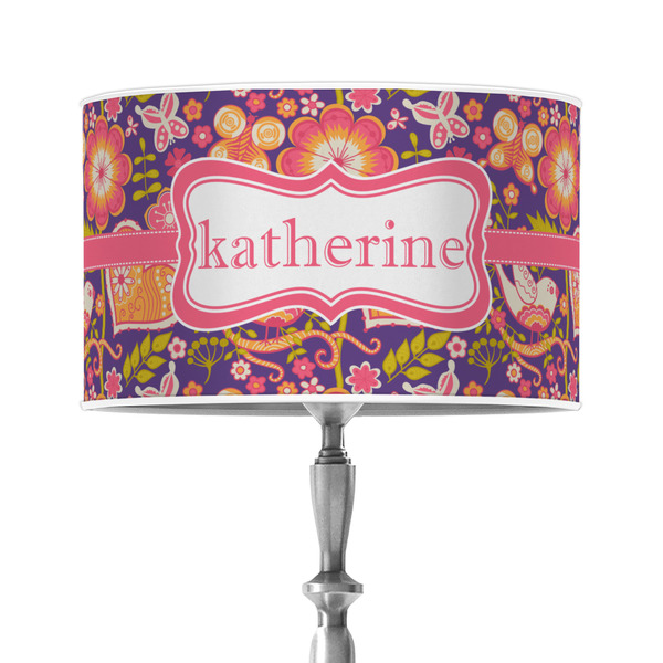 Custom Birds & Hearts 12" Drum Lamp Shade - Poly-film (Personalized)