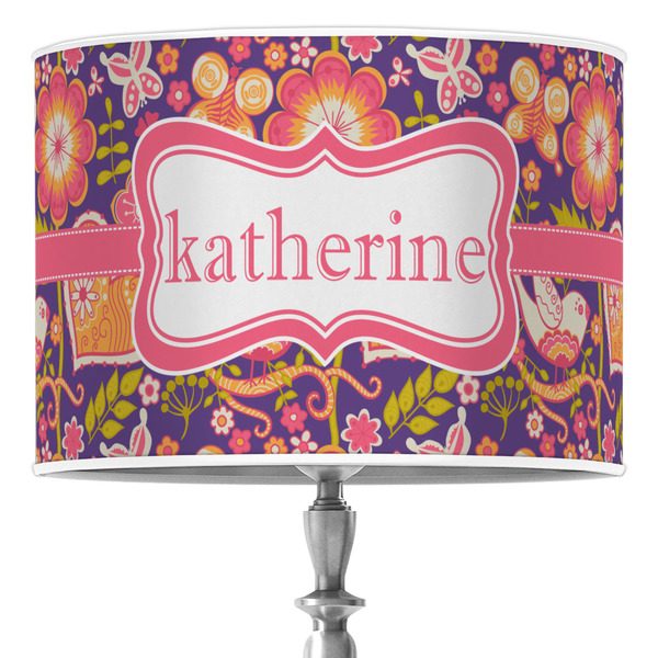 Custom Birds & Hearts 16" Drum Lamp Shade - Poly-film (Personalized)