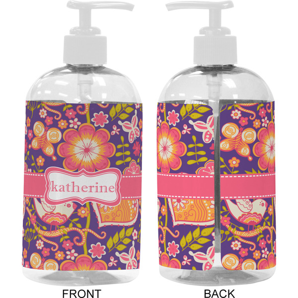 Birds & Hearts 16 oz Plastic Liquid Dispenser- Approval- White