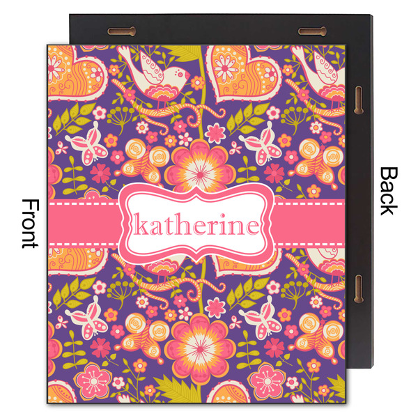 Birds & Hearts 20x24 Wood Print - Front & Back View