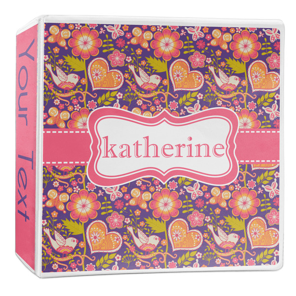 Custom Birds & Hearts 3-Ring Binder - 2 inch (Personalized)