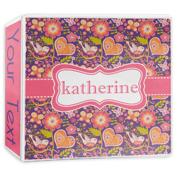 Birds & Hearts 3-Ring Binder - 3 inch (Personalized)