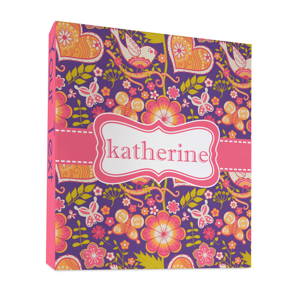 Custom Birds & Hearts 3 Ring Binder - Full Wrap - 1" (Personalized)