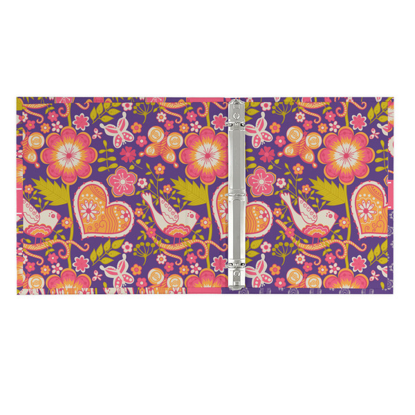 Birds & Hearts 3 Ring Binders - Full Wrap - 1" - OPEN INSIDE