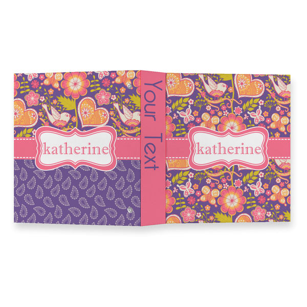 Birds & Hearts 3 Ring Binders - Full Wrap - 1" - OPEN OUTSIDE