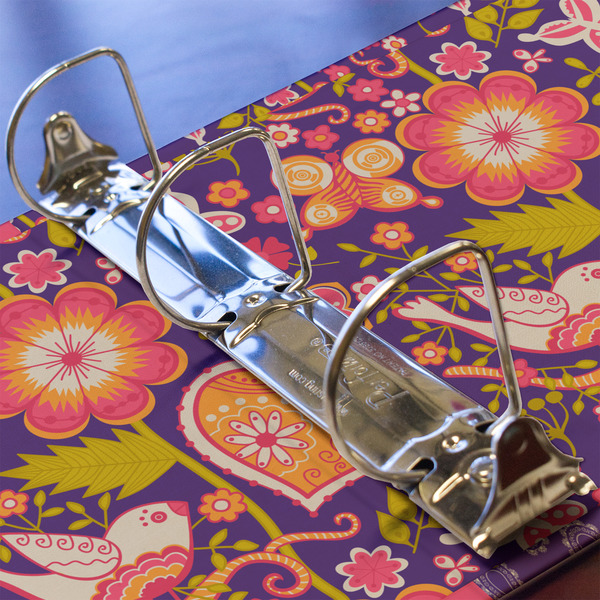 Birds & Hearts 3 Ring Binders - Full Wrap - 2" - DETAIL