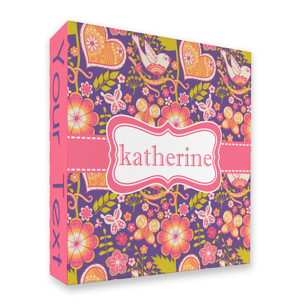 Birds & Hearts 3 Ring Binders - Full Wrap - 2" - FRONT