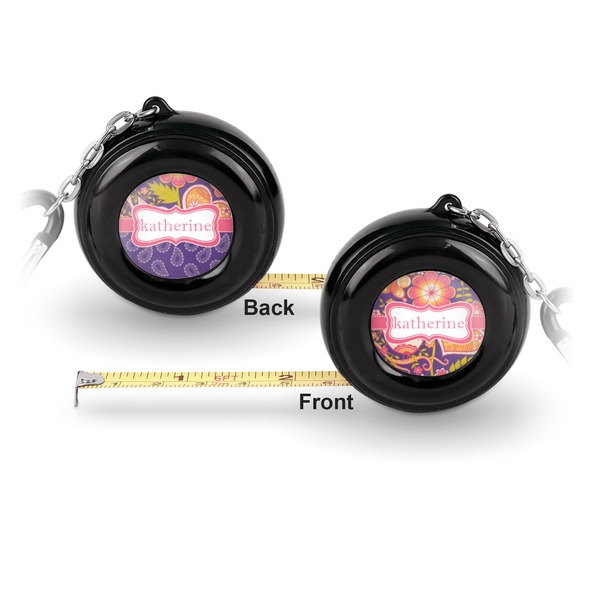Birds & Hearts 6-Ft Pocket Tape Measure with Carabiner Hook - Front and Back