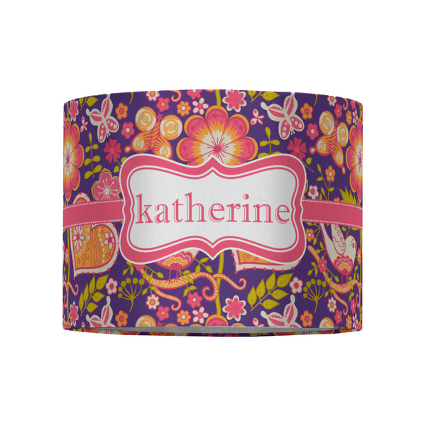 Birds & Hearts 8" Drum Lampshade - FRONT (Fabric)