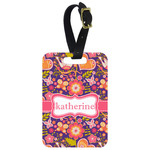 Birds & Hearts Metal Luggage Tag w/ Name or Text