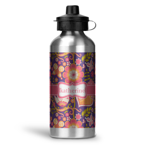 Custom Birds & Hearts Water Bottle - Aluminum - 20 oz (Personalized)