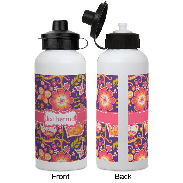 Birds & Hearts Aluminum Water Bottle - White APPROVAL