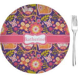 Birds & Hearts 8" Glass Appetizer / Dessert Plates - Single or Set (Personalized)