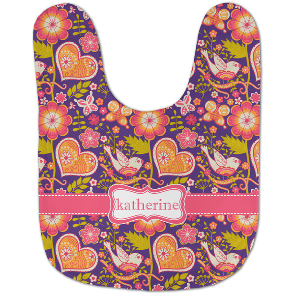 Birds & Hearts Baby Bib - AFT flat