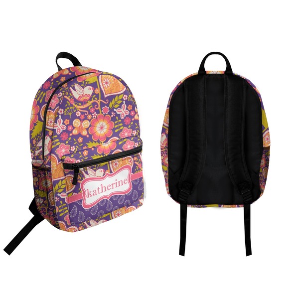 Birds & Hearts Backpack front and back - Apvl