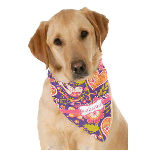 Custom Birds & Hearts Dog Bandana Scarf w/ Name or Text