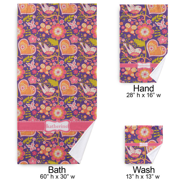 Birds & Hearts Bath Towel Sets - 3-piece - Approval