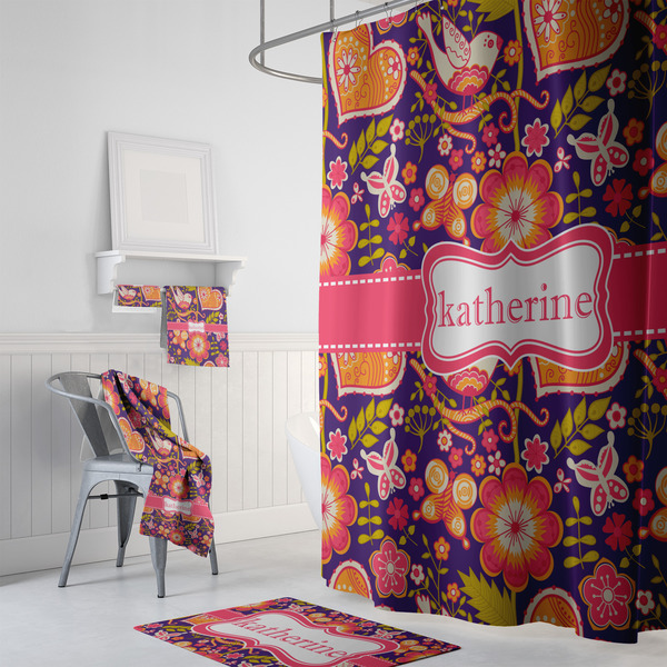 Birds & Hearts Bath Towel Sets - 3-piece - In Context