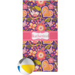 Birds & Hearts Beach Towel (Personalized)