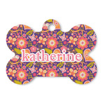 Birds & Hearts Bone Shaped Dog ID Tag (Personalized)