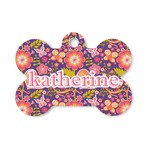 Birds & Hearts Bone Shaped Dog ID Tag - Small (Personalized)